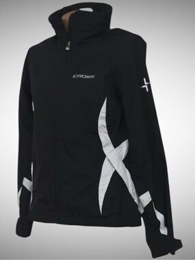 CROSS Black Athletic Windbreaker with White Accents